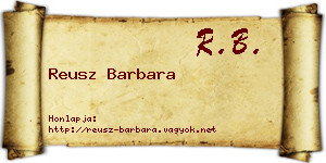 Reusz Barbara névjegykártya